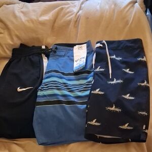 Billabong Blue & Vans Sharks Swim Trunks, Nike Shorts
